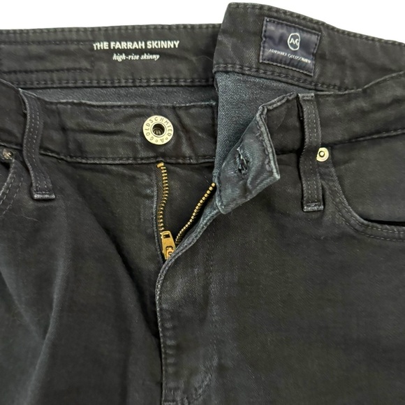 AG Adriano Goldschmied The Farrah Skinny High Rise Skinny Leg Black Jeans 28 - Picture 3 of 15